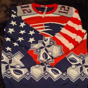 GO PATS! Brady Mens NFL Patriots Ugly Crewneck Sweater, XL